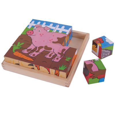 Image 4 of Bigjigs Farm Cube Puzzle (£10.99)